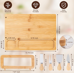 Planches à Charcuterie Professionnelles pour <span class=keywords><strong>la</strong></span> Maison et <span class=keywords><strong>la</strong></span> <span class=keywords><strong>Cuisine</strong></span> en Gros, Planches à Fromage en Bambou Multifonctionnelles et Durables de Haute Qualité avec Ensemble de Couteaux - Product Image 3