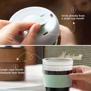 แก้วน้ำกาแฟทรงสร้างสรรค์ Aeofa แก้วน้ำพร้อมปลอกซิลิโคน แก้วน้ำมีฝาปิด - Product Image 3