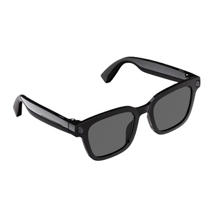 Lunettes intelligentes à double caméra, cadre en plastique noir et titane, enregistrement vidéo 8MP, étanches IPX4 pour appels et lecture de musique - Product Image 1