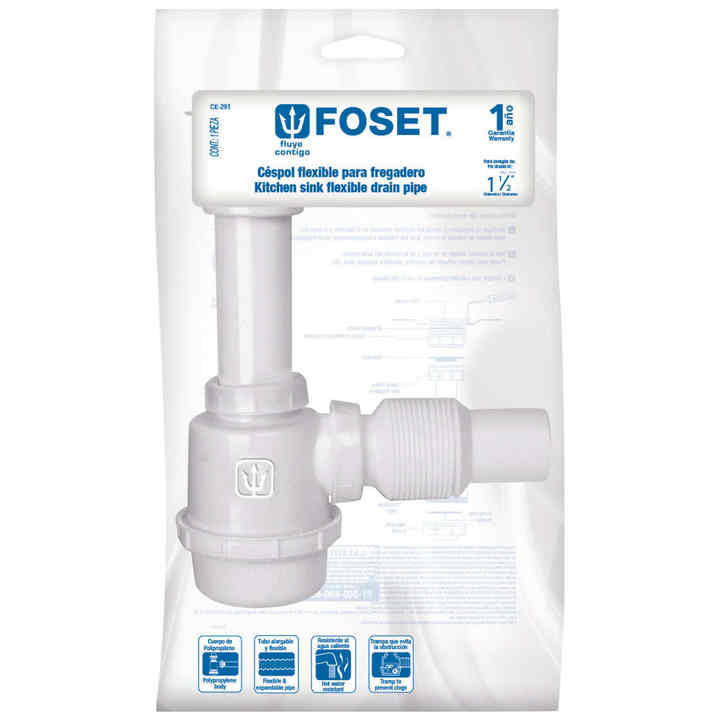 Foset CE-291 Cebottle Spool with Drainage Contra 2 1/2' 1-1/2' Polypropylene for Drain Cleaners