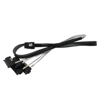 Cavi Adattatori Server PCIE GEN 5.0 SAS MCIO 8i 8X 74P a 2XSFF 8639+15P in Rame Stagnato con Treccia in Nylon 0.8m