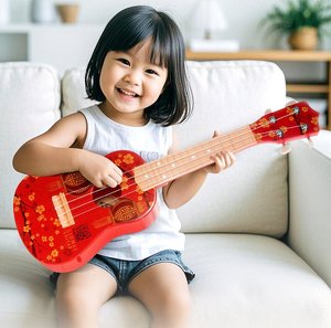 Ukulélé 21 pouces pour enfants, instrument de musique de niveau débutant, petite guitare acoustique à cordes en nylon, vente en gros - Product Image 3
