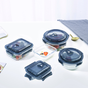 Boîte de conservation <span class=keywords><strong>alimentaire</strong></span> en verre <span class=keywords><strong>sous</strong></span> <span class=keywords><strong>vide</strong></span>, <span class=keywords><strong>hermétique</strong></span>, résistante à la chaleur, compatible micro-ondes, moderne, pour la cuisine, le camping, boîte de conservation <span class=keywords><strong>alimentaire</strong></span> écologique - Product Image 3