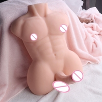Heißer Verkauf Realistischer Halbkörper-Liebespuppen Sex-Toy für Damen, Masturbations-Sexspielzeug, Männlicher Puppen-Torso mit Dildo und Po