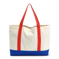 Sac de shopping en toile de coton de haute qualité, résistant, toile de coton naturelle, sac fourre-tout avec design de sangle contrastée pour un style de vie tendance