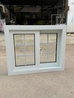 Modernes UPVC-Horizontalschiebefenster mit Doppelverglasung aus Gehärtetem Glas für Villa, Wohnzimmer, Küche, Schalldicht, AAMA-geprüftes Design