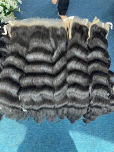 Bundles de cheveux humains vierges 100% bruts de haute qualité du Vietnam prix de gros-Styles ondulés naturels-fermeture et lacets frontaux - Product Image 4