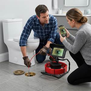 Caméra d'inspection des égouts portable de 23 mm avec auto-nivellement, sonde 512 Hz et écran tactile de 7 pouces - Product Image 6