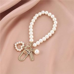 Porte-clés de voiture en coquille de perle, bracelet créatif en perles, ornements de téléphone portable perlés, accessoires de porte-clés de voiture en métal - Product Image 5
