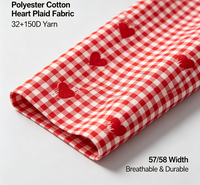 Tissu en polyester et coton jacquard géométrique à carreaux imprimé 32+150D*32+150D 80*68 57/58" pour robes de filles, chemises, textiles de maison et rideaux