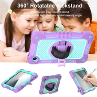 Étui de protection robuste pour tablette Lenovo Tab K9 Tab One 8.7 avec support rotatif à 360 degrés, coque en silicone et PC
