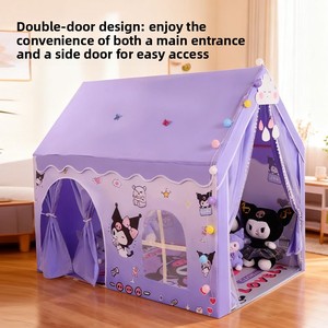 Carpa de Juego Grande con Doble Puerta y Ventana para Niños, Casa de Juegos Tipo Castillo de Princesa, Juguete Interior para Niñas, Uso Doméstico, Base Secreta - Product Image 4