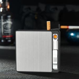 Briquet électronique à bobine chauffante et boîtes à cigarettes automatiques, briquet coupe-vent à bombe, étui de briquet rechargeable par USB - Product Image 4