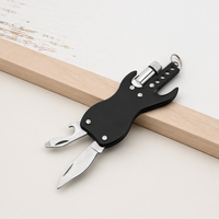 Forme de guitare Camping en plein air Survival Pocket Metal Stainless Steel EDC Gear Keychain Knife Multi Tool