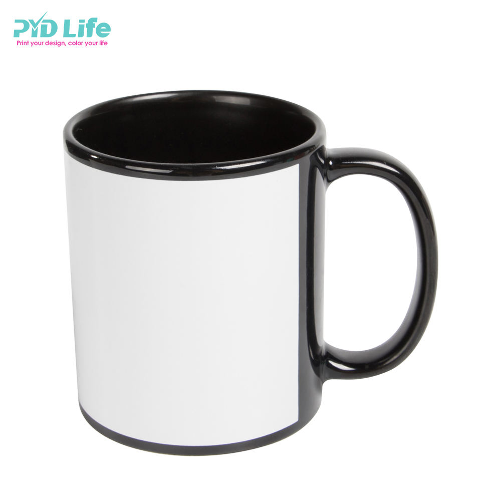 新的高品质定制11盎司热升华全黑马克杯与白色补丁热升华咖啡杯供应商| Alibaba.com