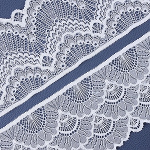 Dentelle élastique blanche en nylon pour accessoires vestimentaires, voile de mariée, nouvelle lingerie, bordure en dentelle brodée 8-9 cm - Product Image 1