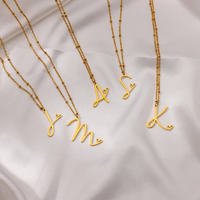 Collar con Inicial de Letra de Amor, Joyería Minimalista Vintage, Hipoalergénico, Chapado en Oro de 18K, Acero Inoxidable 316L, Unisex