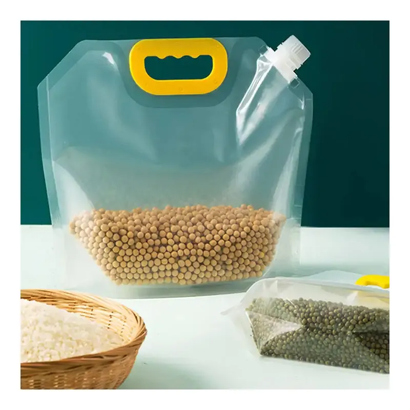 Hạt độ ẩm bằng chứng niêm phong túi ngũ cốc rõ ràng bao bì Spout Pouch, 1kg 5kg gạo bao bì túi, gạo đóng gói túi với xử lý