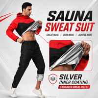 Setelan Sauna Pria 2 Potong Jaket Berkerudung dan Celana Langsung dari Pabrik, Logo Kustom OEM ODM Label Pribadi Pakaian Olahraga