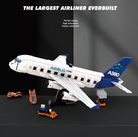 NOUVEAU Deke Chuangxiang 80008 Airbus A380 Modèle d'avion en plastique Blocs de construction Jouet d'assemblage éducatif à l'échelle 1:36 Cadeau