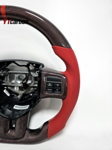 YTcarbon pour chargeur Challenger Durango Avenger Dart Journey RT SRT accessoires de voiture <span class=keywords><strong>volant</strong></span> en Fiber de carbone véritable personnalisé - Product Image 5