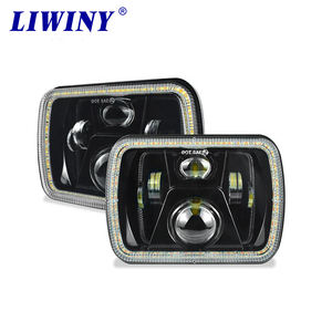 Liwiny 7Inch Vierkante Led Koplamp Wit Geel Drl Angel Eye Hi/<span class=keywords><strong>Lo</strong></span> Beam Voor Auto Truck Koplamp - Product Image 1