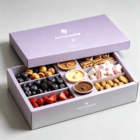 Boîte à dessert personnalisée en carton pour gâteaux, biscuits, desserts, avec plateau en carton pour sauces, idéale pour la restauration et les fêtes