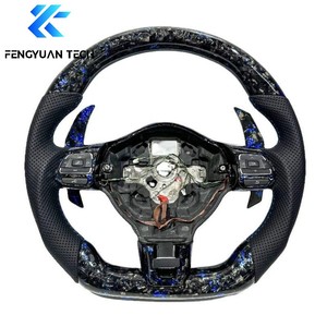 Volante de Fibra de Carbono Forjado Personalizado para Volkswagen VW Led Mk7 GTI Golf R VW 17 St Jetta con Palancas de Cambio <span class=keywords><strong>Gli</strong></span> Mpi R400 2016 - Product Image 3