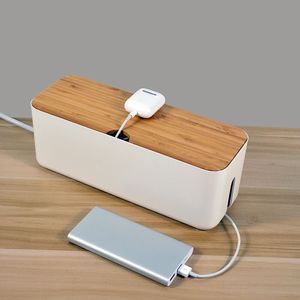 Organisateur Box Manager Box Power Cord Socket Wire Storage Case Desktop Desk Data Bamboo Cable Management - Product Image 4