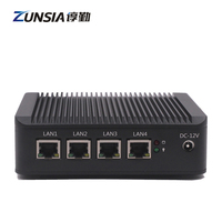 Celeron J4125 J1900 Atom E3845 Nano Mini PC 8GB Ram Quad Core 4 Lan 1 * HD 1 * VGA X86 Routeur Pfsense Barebone Mince Client Mini PC