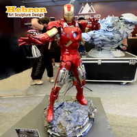 Sculpture personnalisée de personnage de film en fibre de verre Iron Man MK7, statue en résine Iron Man