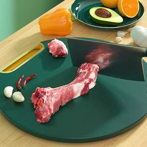 Planche à découper ronde verticale, planche à découper pour fruits, planche à découper ronde en PE anti-moisissure utilisable des deux côtés. - Product Image 3