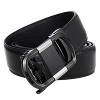 Ceinture en cuir véritable à cliquet personnalisée de haute qualité pour hommes.