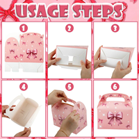 Boîte cadeau en papier rose de luxe personnalisée avec logo, boîte à poignée pour mariage, anniversaire, bonbons, emballage de friandises