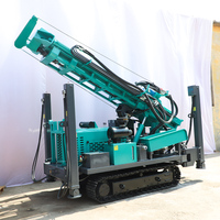 Foreuse hydraulique DTH portable sur chenilles pour puits d'eau, 200 m de profondeur, pénétration rapide des couches rocheuses, positionnement précis