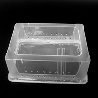 Terrarium en plastique pour reptiles avec plateforme de basking et cachette pour tortue, grenouille, gecko, escargot et habitat d'insectes