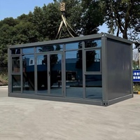Maison préfabriquée modulaire en verre trempé haute résistance, conteneur détachable pour bureau de luxe en extérieur ou maison d'hôtes