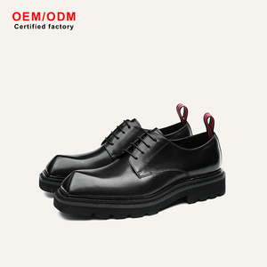 Zapatos Oxford Formales Personalizados para Hombre, con Empeine de Material Personalizado, Punta Cuadrada, Cordones, Suela de Goma Negra, Cómodos, para Otoño/Primavera/Verano - Product Image 1