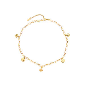 शेली x552 फैशन पंक महिला टाइटेनियम स्टील गोल्ड प्लेटेड नेकलेस और कंगन शादी का उपहार - Product Image 2