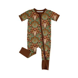 Pyjama bébé à fermeture éclair en coton (95%) et élasthanne (5%) avec imprimé animaux de la forêt personnalisé, vêtements pour enfants, vêtements pour nouveau-nés, frères et sœurs - Product Image 4