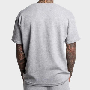 เสื้อยืดโอเวอร์ไซส์แฟชั่นทรงหลวม ผ้าฝ้าย 100% สไตล์สตรีทแวร์ ผ้าเฟรนช์เทอร์รี่  เสื้อยืดเปล่าเรียบๆ สำหรับผู้ชาย สั่งทำได้ - Product Image 3