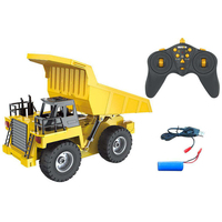 Truk Sampah RC Huina 1534 2.4G 9CH Profesional Kelas Hobi Skala 1:18 Berbahan Logam, Kendaraan Konstruksi Teknik Profesional