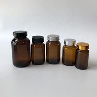 Flacon et pot en verre pharmaceutique bleu cobalt à large ouverture pour capsules et comprimés avec bouchon à filetage continu