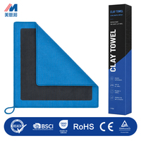 Serviette rayée en microfibre avancée avec revêtement en caoutchouc polymère pour la décontamination de la peinture automobile, le detailing auto et le nettoyage à l'argile