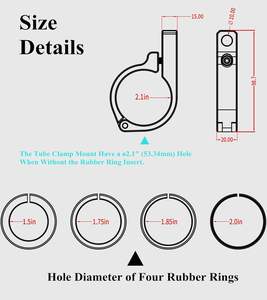 Collier de serrage en aluminium pour guidon de 38-52mm Support de montage de lumière <span class=keywords><strong>LED</strong></span> tout-terrain Motos Accessoires de motos - Product Image 6