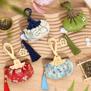 Bolsa de brocado portátil estilo antiguo con borlas y bordados, para el Festival del Bote del Dragón, bolsa de la suerte, accesorio Hanfu - Product Image 4