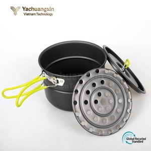 Juego de Utensilios de Cocina Portátiles de Aleación de Aluminio para Exteriores con Olla Vaporera, Tetera y Diseño Plegable para Camping - Product Image 6