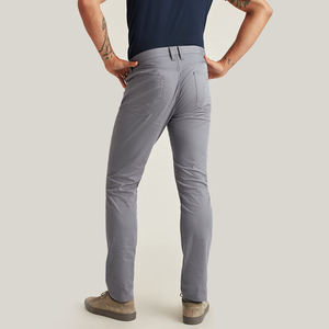 Pantalon de survêtement décontracté pour homme, simple, confortable, 100% coton, anti-boulochage, sergé, taille mi-haute, jambe large, taille élastique - Product Image 6