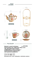 Service à café et à thé en porcelaine de luxe avec bordure dorée européenne, 20 pièces, ensemble de tasses, soucoupes et théière en céramique, vente en gros pour le thé de l'après-midi, restaurant