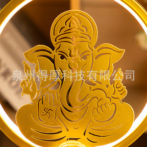 Fontaine d'eau Lotus avec rétroéclairage, décoration électrique ronde pour bureau, entrée, bureau - Product Image 4